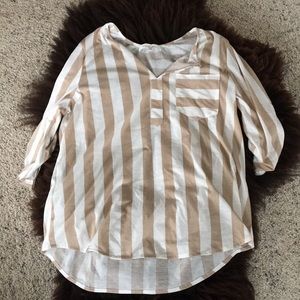 Tan and white striped shirt